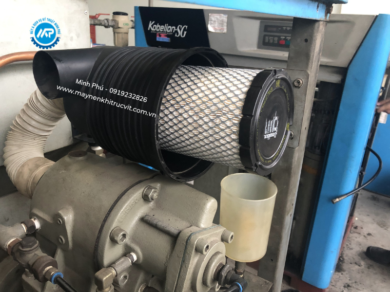 Bảo dưỡng máy nén khí Kobelco 37kw, vận hành máy nén khí Kobelco 37kw, bao duong may nen khi kobelco 37kw, Kobelco 37kw air compressor, sửa lỗi nhiệt độ cao máy nén khí Kobelco, vệ sinh máy nén khí Kobelco, Sửa chữa sự cố máy nén khí Kobelco 37Kw VS730-37