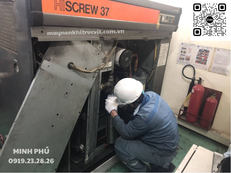 bảo dưỡng máy nén khí, sửa chữa máy nén khí, máy nén khí trục vít, máy nén khí Hitachi, may nen khi hitachi, hitachi air compressor,