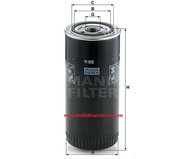 Lọc dầu máy nén khí Yee 15kw, loc dau may nen khi, lọc dầu máy nén khí, phụ tùng máy nén khí, phu tung may nen khi, lọc nhớt máy nén khí, loc nhot may nen khi, compressor oil filter
